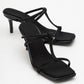 Mocha Black Square‑Toe Thin‑Strap Heel Sandal (Women)