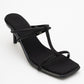Mocha Black Square‑Toe Thin‑Strap Heel Sandal (Women)