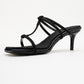 Mocha Black Square‑Toe Thin‑Strap Heel Sandal (Women)