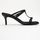 Mocha Black Square‑Toe Thin‑Strap Heel Sandal (Women)