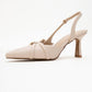 Biana - Beige Pointed Toe Stiletto Pump (Women)
