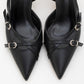 Biana - Black Buckle Pointed Toe Pump (Women)