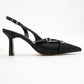 Biana - Black Buckle Pointed Toe Pump (Women)