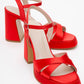 Lello - Red Satin Platform Heel Shoe (Women)