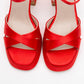 Lello - Red Satin Platform Heel Shoe (Women)