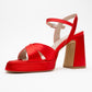 Lello - Red Satin Platform Heel Shoe (Women)