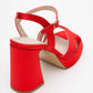 Lello - Red Satin Platform Heel Shoe (Women)