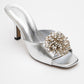 Shana - Silver Floral Stiletto Heel Sandal (Women)