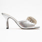 Shana - Silver Floral Stiletto Heel Sandal (Women)