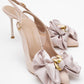 Noria - Beige Satin Floral Stiletto (Women)