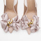 Noria - Beige Satin Floral Stiletto (Women)