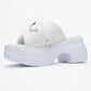 Force White Butterfly‑Buckle Platform Slide (Women)