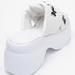 Force White Butterfly‑Buckle Platform Slide (Women)