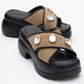 Giev - Black Woven Platform Mule (Women)
