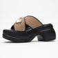 Giev - Black Woven Platform Mule (Women)