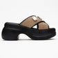Giev - Black Woven Platform Mule (Women)