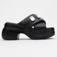 Giev - Black Jeweled Platform Slide (Women)