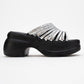 Fierro - Black-Silver Platform Sandal (Women)