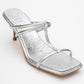 Mocha White Square‑Toe Thin‑Strap Heel Sandal (Women)