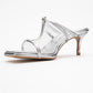 Mocha White Square‑Toe Thin‑Strap Heel Sandal (Women)