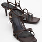 Gibson Brown Square‑Toe Stiletto Sandal (Women)