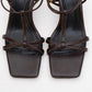 Gibson Brown Square‑Toe Stiletto Sandal (Women)