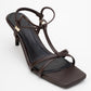 Gibson Brown Square‑Toe Stiletto Sandal (Women)