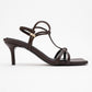 Gibson Brown Square‑Toe Stiletto Sandal (Women)