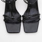 Gibson Black Square‑Toe Stiletto Sandal (Women)