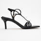 Gibson Black Square‑Toe Stiletto Sandal (Women)