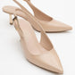 Arty - Beige Patent Slingback Heeled Shoe (Women)