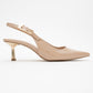 Arty - Beige Patent Slingback Heeled Shoe (Women)