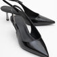 Arty - Black Patent Slingback Heeled Shoe (Women)