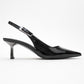 Arty - Black Patent Slingback Heeled Shoe (Women)