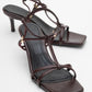 Gibson Burgundy Square‑Toe Stiletto Sandal (Women)