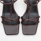 Gibson Burgundy Square‑Toe Stiletto Sandal (Women)