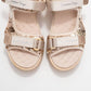 Arthur - Beige Gold Sequin Strap Chunky Sole Sport Sandal (Women)
