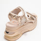 Arthur - Beige Gold Sequin Strap Chunky Sole Sport Sandal (Women)