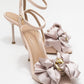 Lucy - Beige Satin Bow Stiletto Pump (Women)