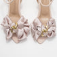 Lucy - Beige Satin Bow Stiletto Pump (Women)