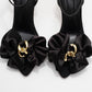Lucy - Black Satin Bow Open-Toe Stiletto (Women)