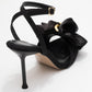 Lucy - Black Satin Bow Open-Toe Stiletto (Women)