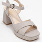 Lisbon - Gold Glitter Cross-Strap Platform Heel (Women)