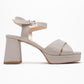 Lisbon - Gold Glitter Cross-Strap Platform Heel (Women)