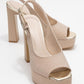 Glora - Gold Glitter Platform Heel Evening Shoe (Women)