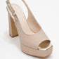 Glora - Gold Glitter Platform Heel Evening Shoe (Women)