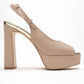 Glora - Gold Glitter Platform Heel Evening Shoe (Women)