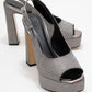 Glora - Platinum Glitter Platform Heel Evening Shoe (Women)