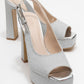 Glora - Silver Glitter Platform Heel Evening Shoe (Women)
