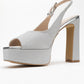 Glora - Silver Glitter Platform Heel Evening Shoe (Women)